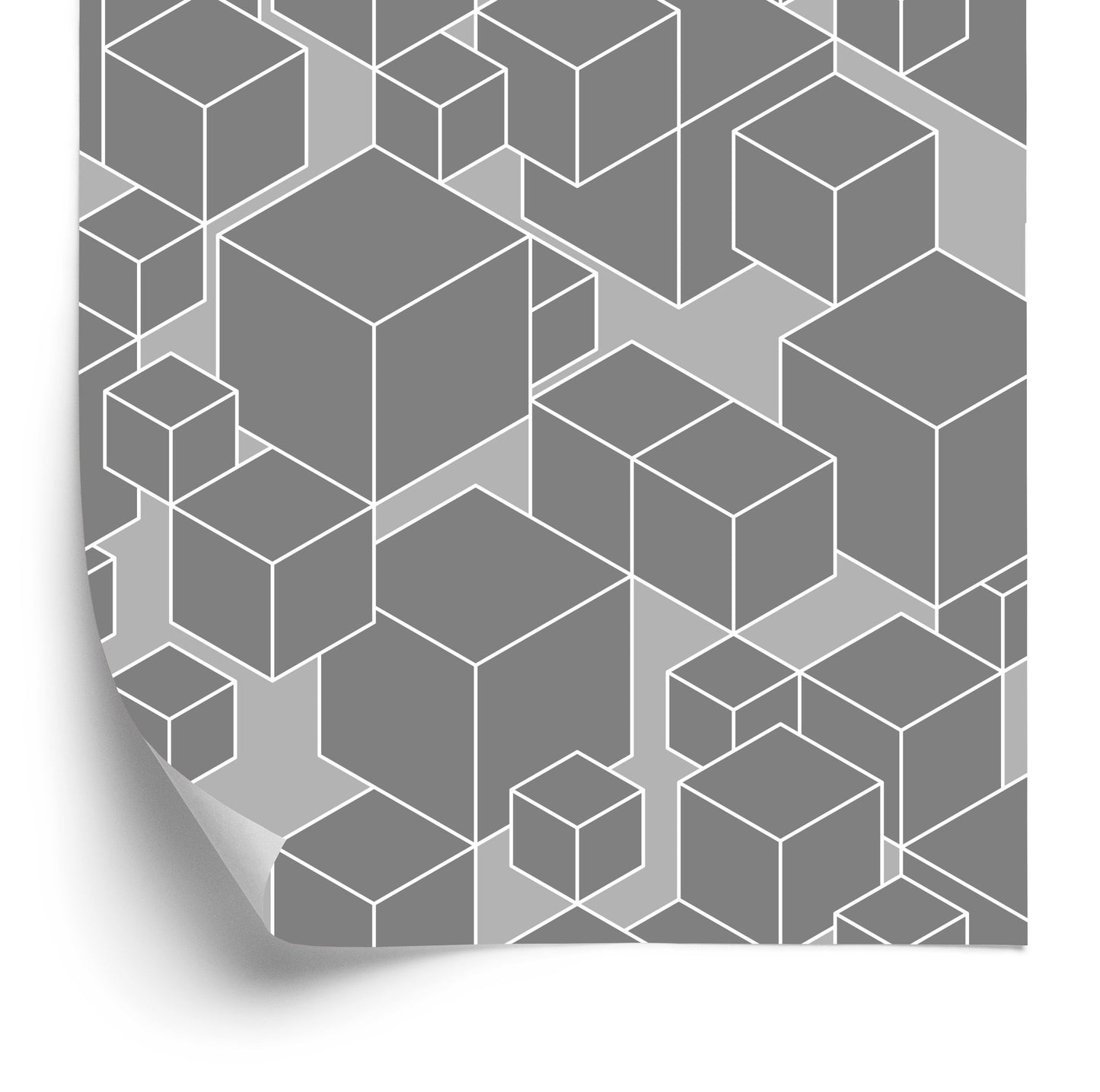 Wallpaper Geometric - Gray Cubes