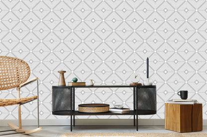 Wallpaper Geometric Patterns In Shades Of Gray