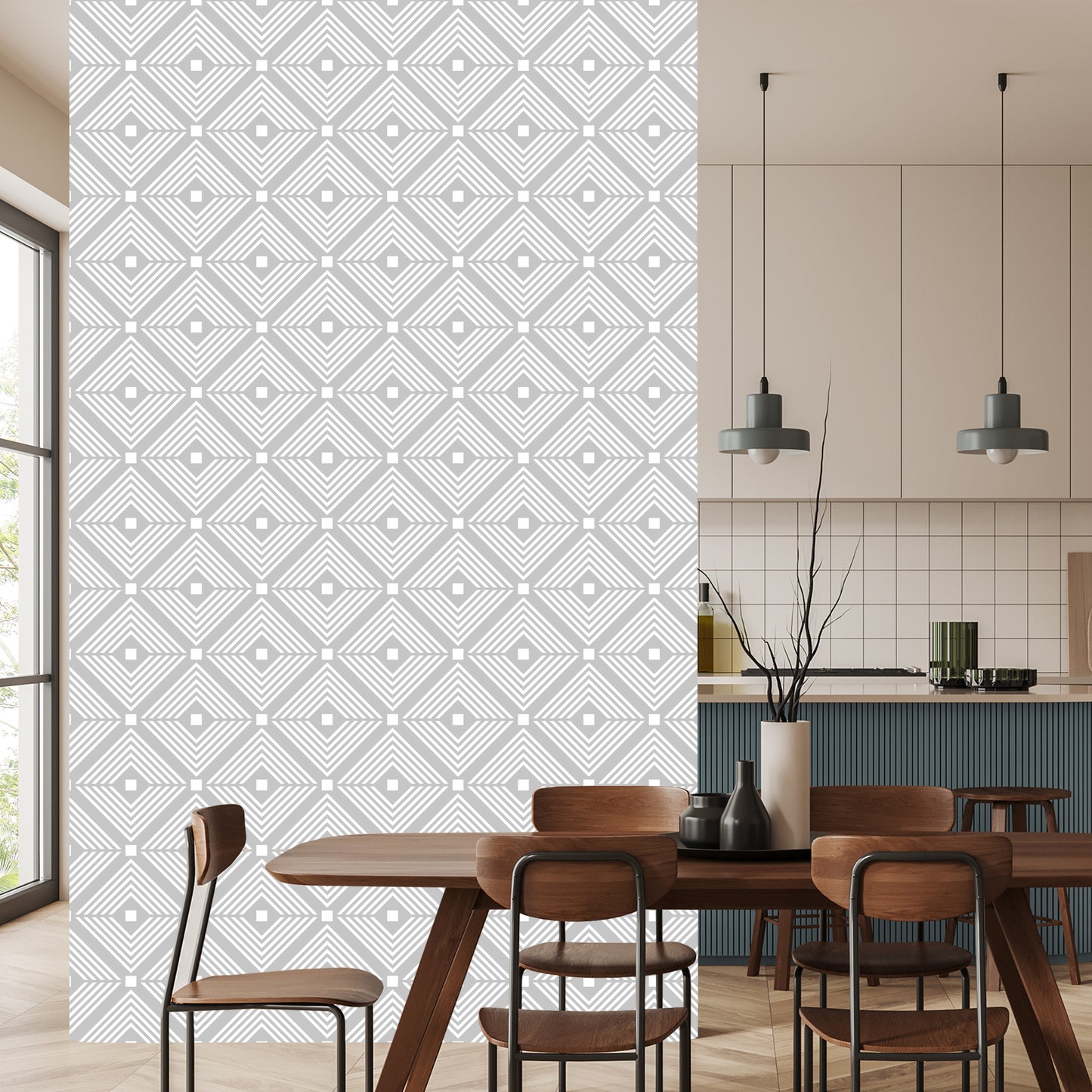 Wallpaper Geometric Patterns In Shades Of Gray
