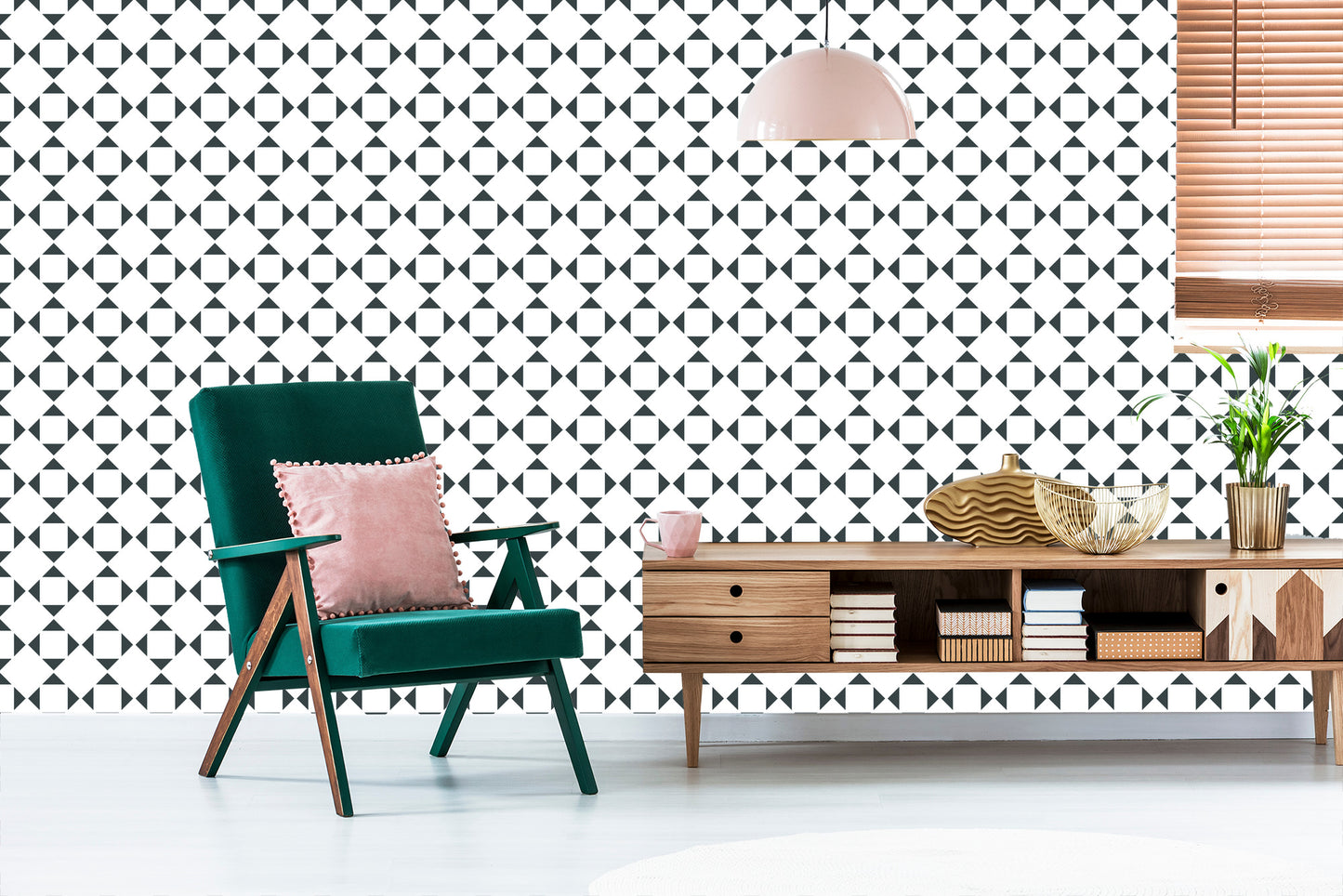 Wallpaper Minimalist Geometric Ornament