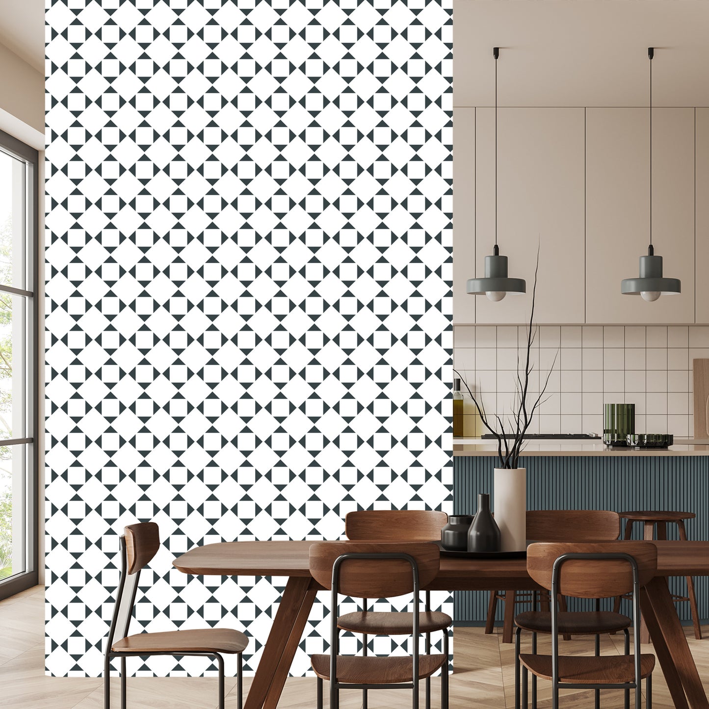 Wallpaper Minimalist Geometric Ornament