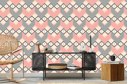 Wallpaper Geometric Patterns In Retro Style