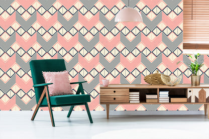 Wallpaper Geometric Patterns In Retro Style