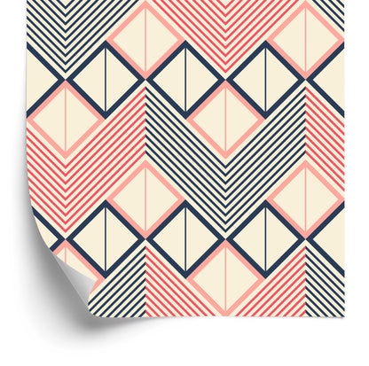 Wallpaper Geometric Patterns In Retro Style