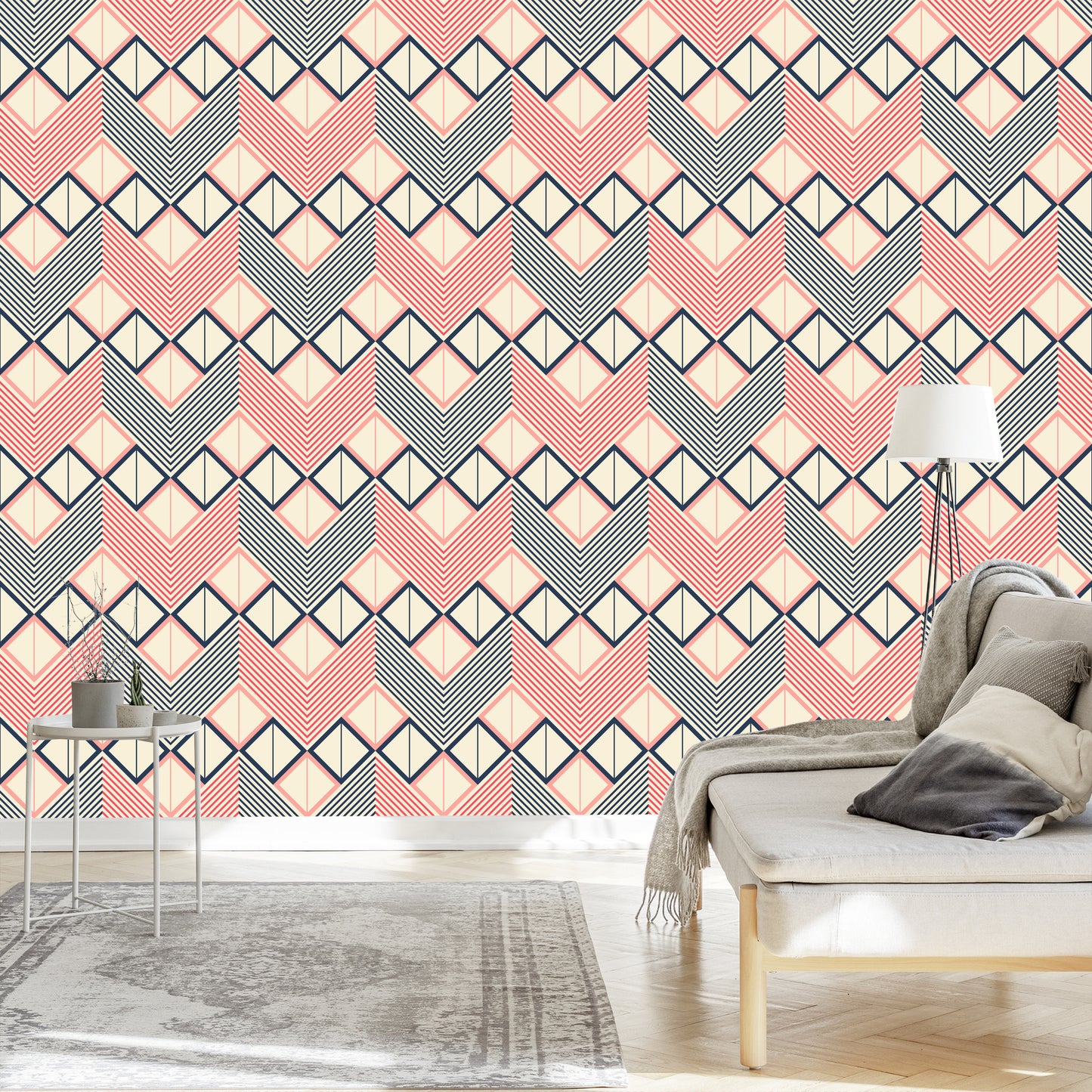 Wallpaper Geometric Patterns In Retro Style
