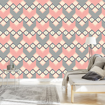 Wallpaper Geometric Patterns In Retro Style