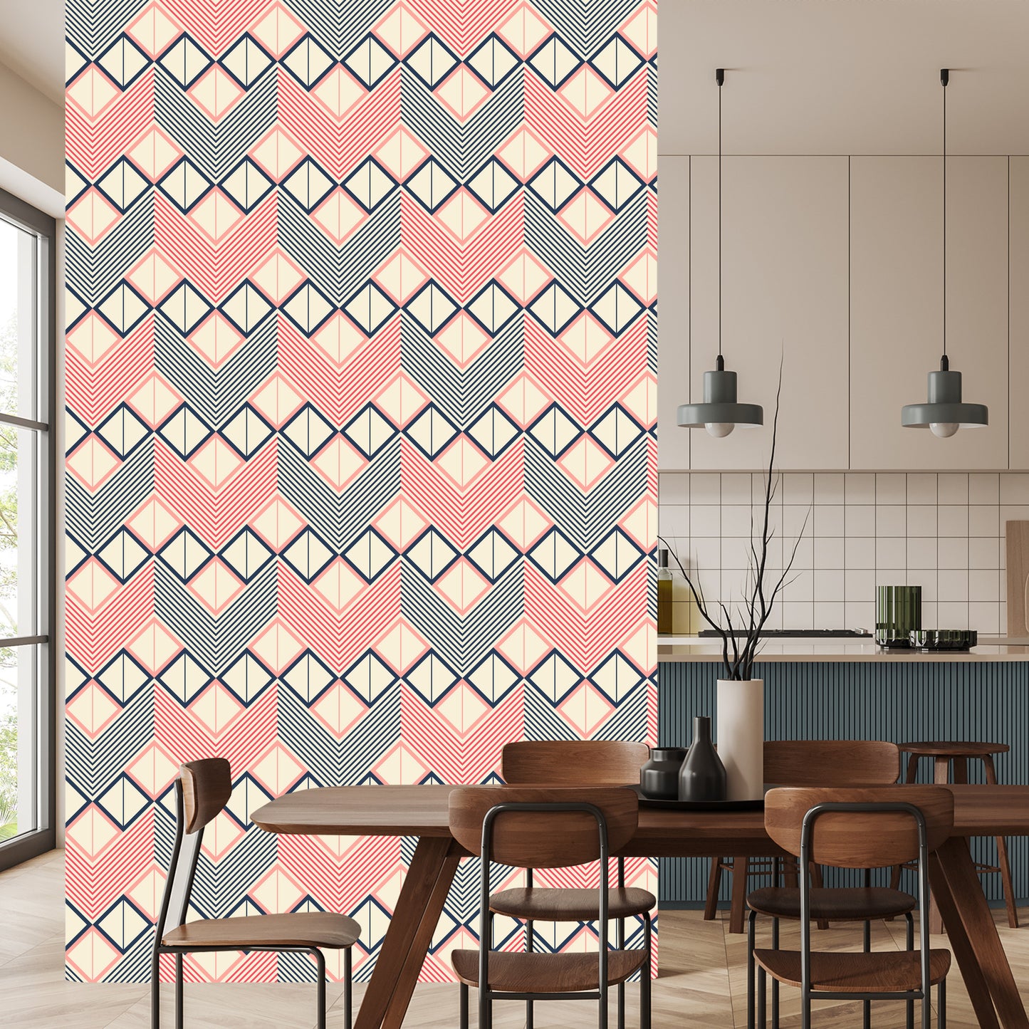 Wallpaper Geometric Patterns In Retro Style