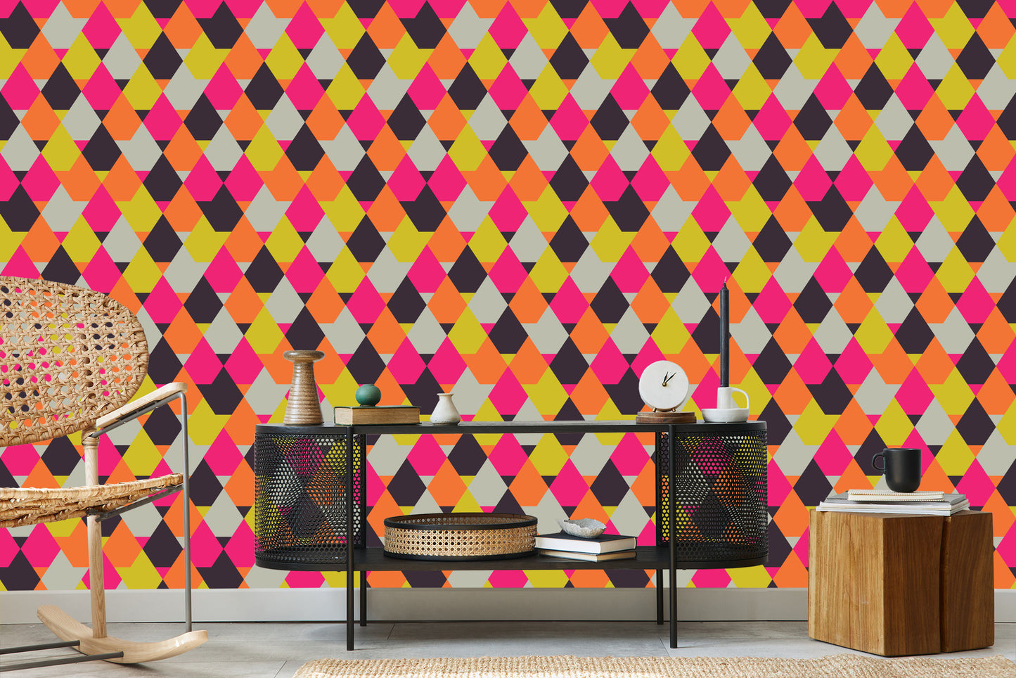 Wallpaper Geometric - Colorful Diamonds