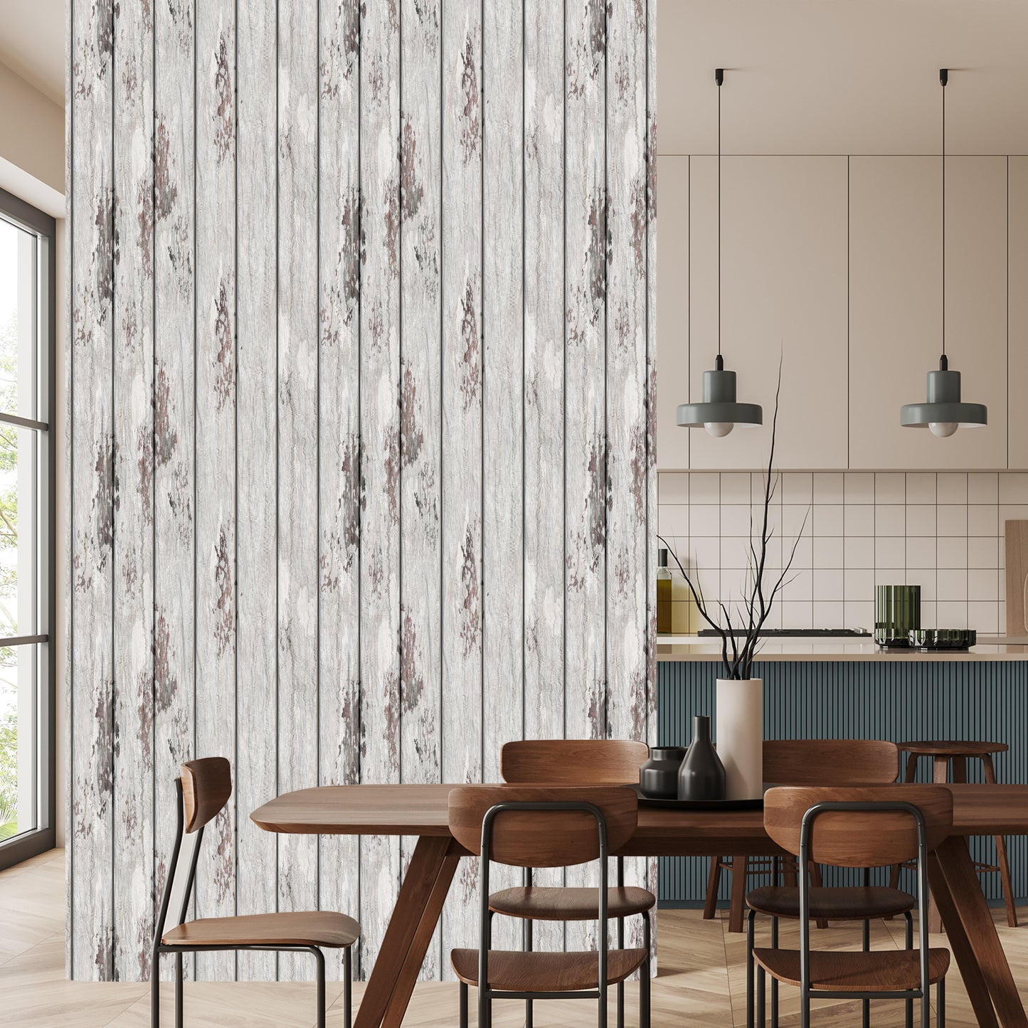 Wallpaper Scandinavian Style Wooden Planks