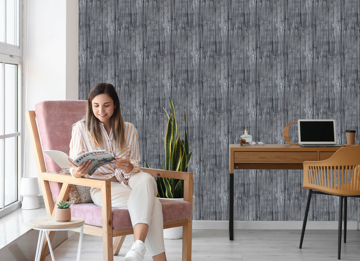 Wallpaper Rustic Wooden Planks