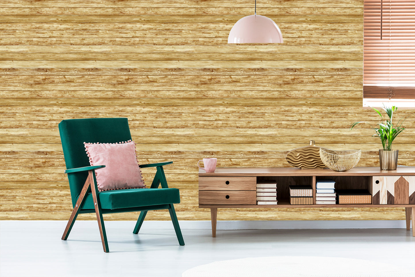 Wallpaper Horizontal Wooden Planks
