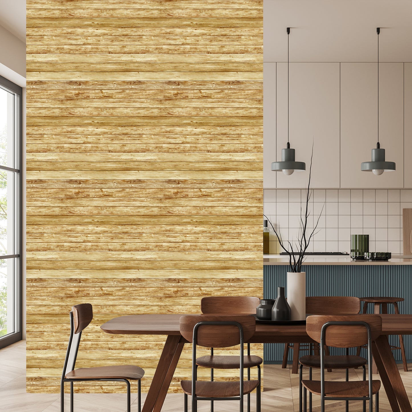 Wallpaper Horizontal Wooden Planks