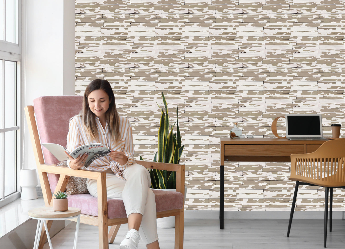 Wallpaper Vintage Wooden Plank