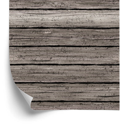 Wallpaper Faded Cracked Wood Plank