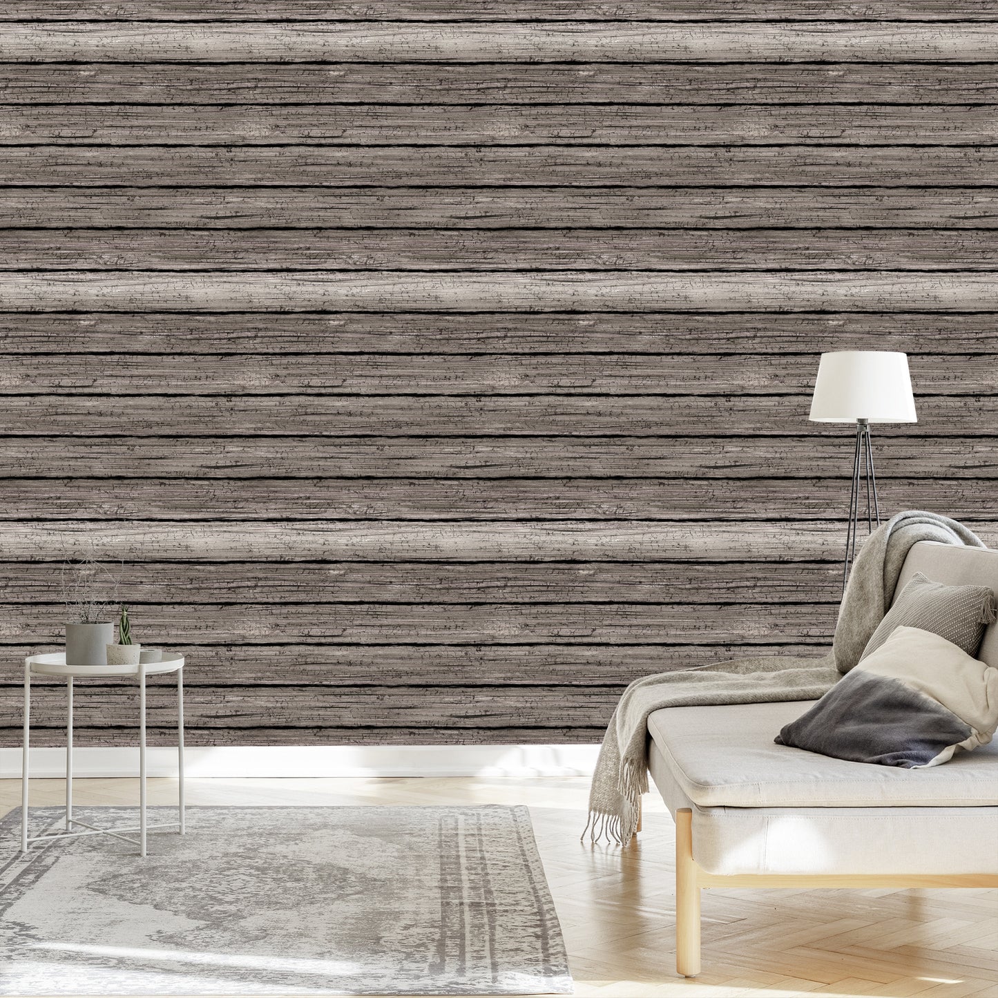 Wallpaper Faded Cracked Wood Plank