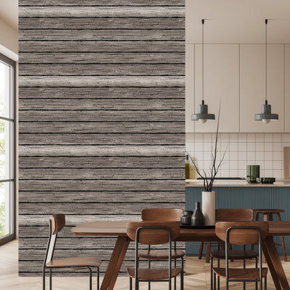 Wallpaper Faded Cracked Wood Plank