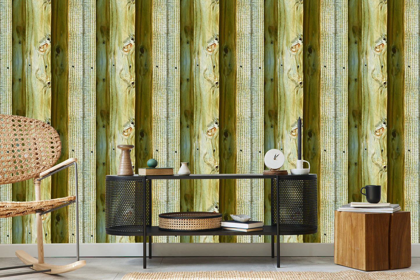 Wallpaper Bright Realistic Wooden Planks