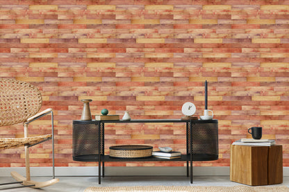 Wallpaper Colorful Horizontal Wooden Planks