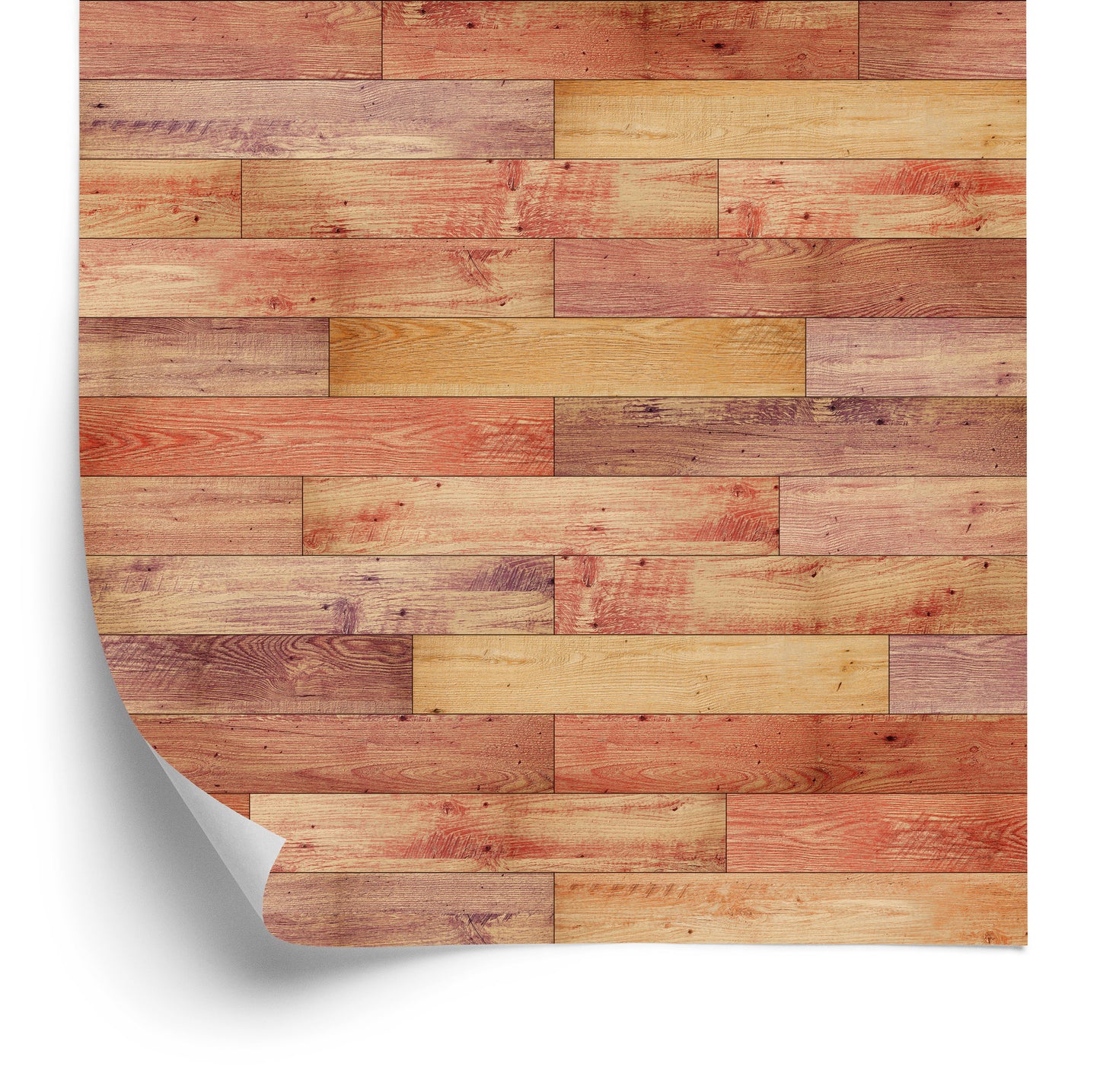 Wallpaper Colorful Horizontal Wooden Planks
