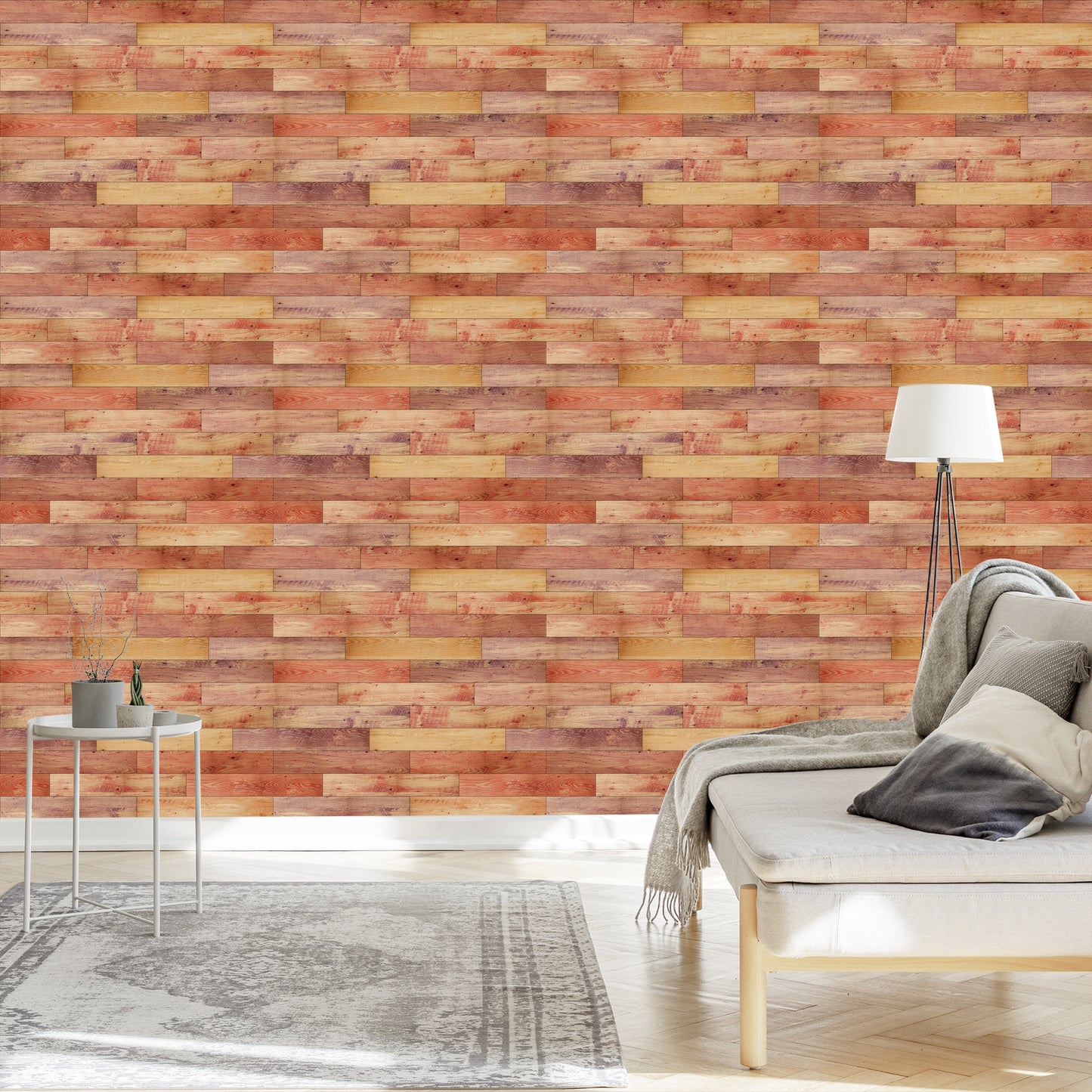 Wallpaper Colorful Horizontal Wooden Planks