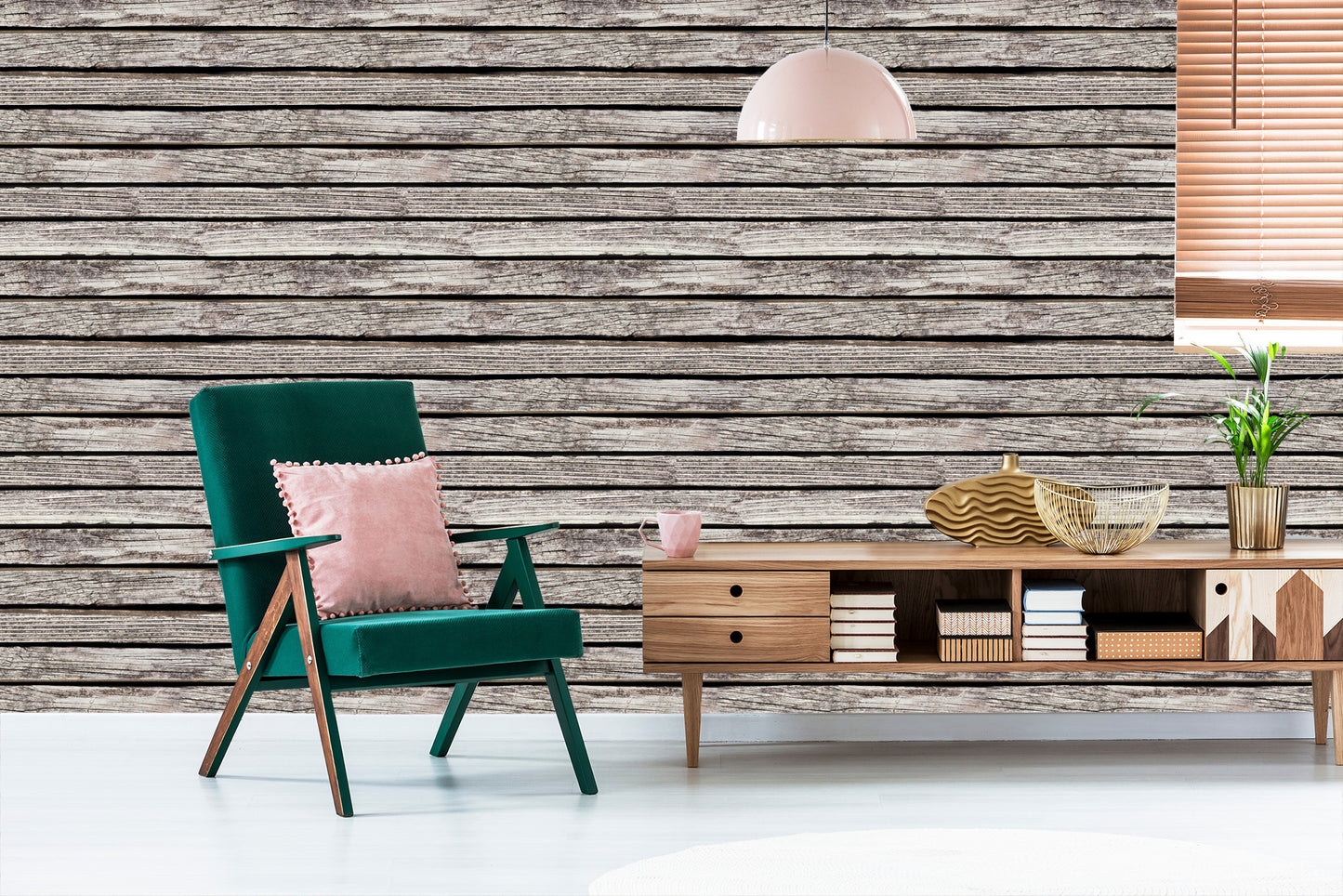 Wallpaper Old Horizontal Wooden Planks
