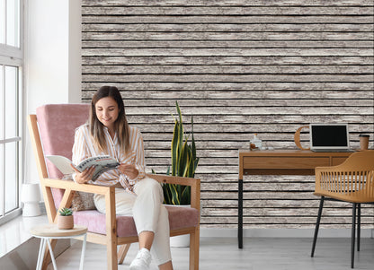 Wallpaper Old Horizontal Wooden Planks