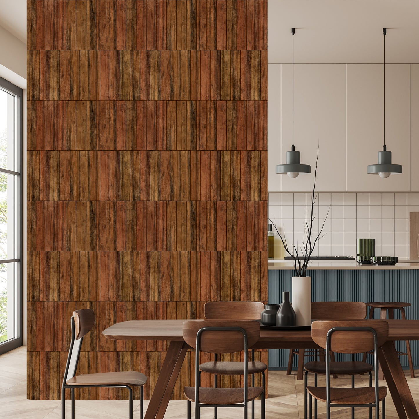 Wallpaper Modern Wooden Planks