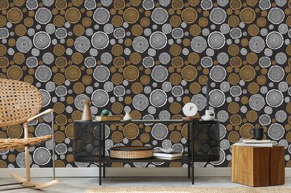 Wallpaper Wooden Circles