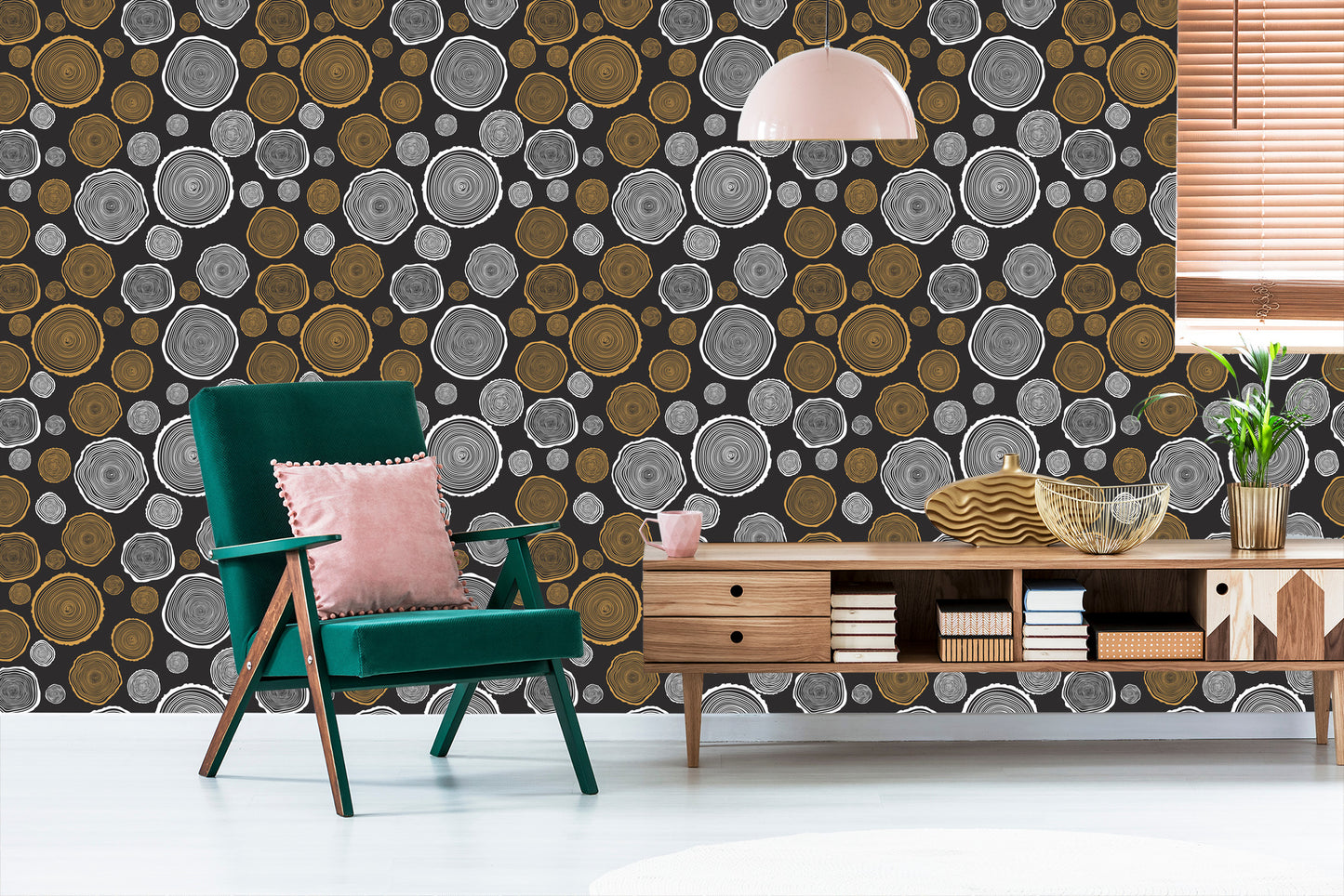 Wallpaper Wooden Circles
