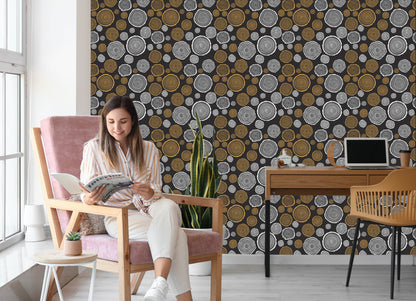 Wallpaper Wooden Circles