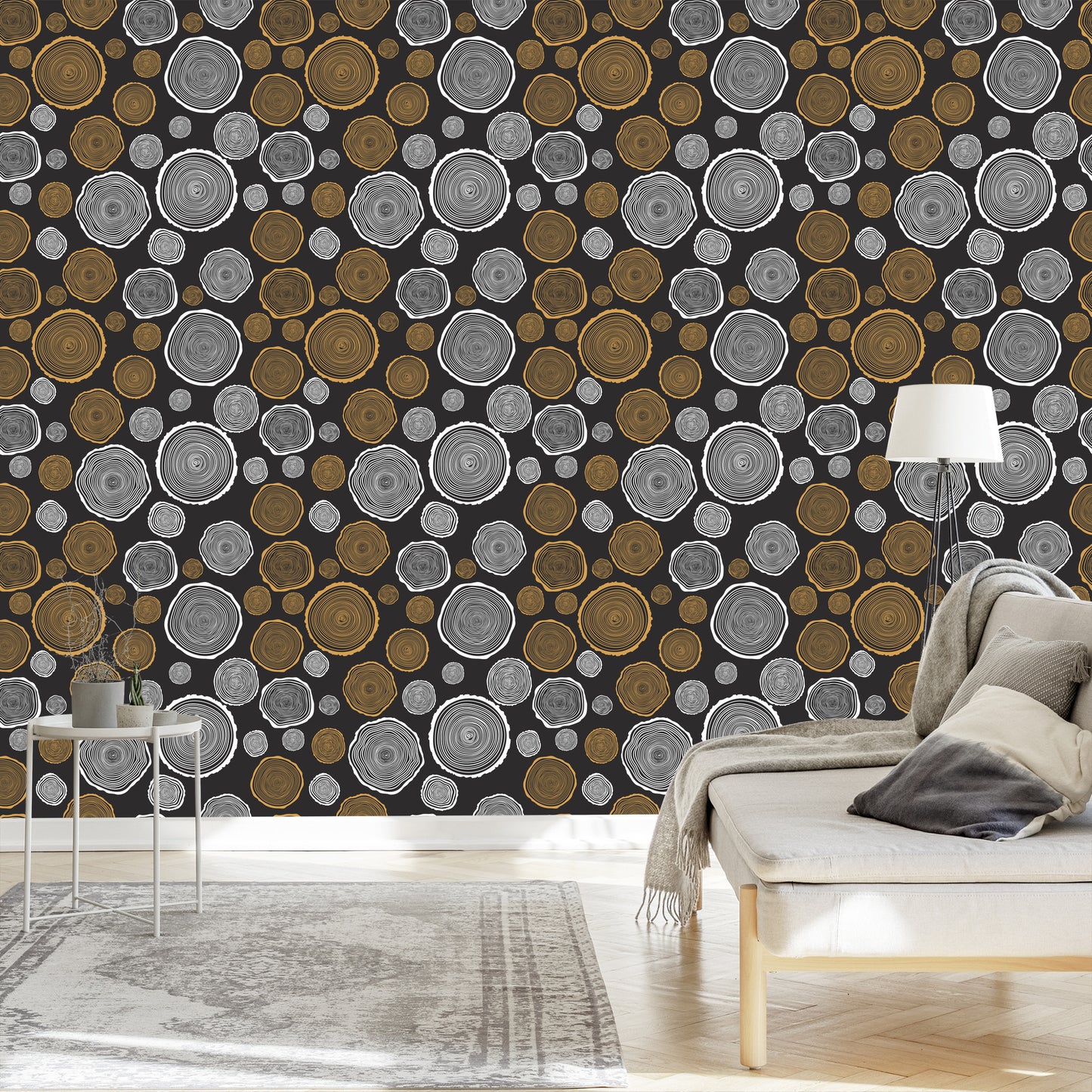 Wallpaper Wooden Circles