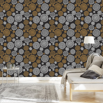 Wallpaper Wooden Circles