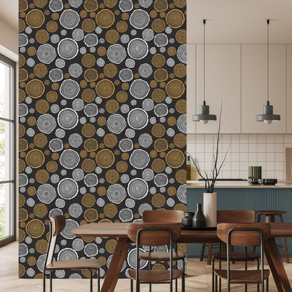 Wallpaper Wooden Circles