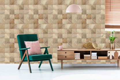Wallpaper Wooden Mosaic