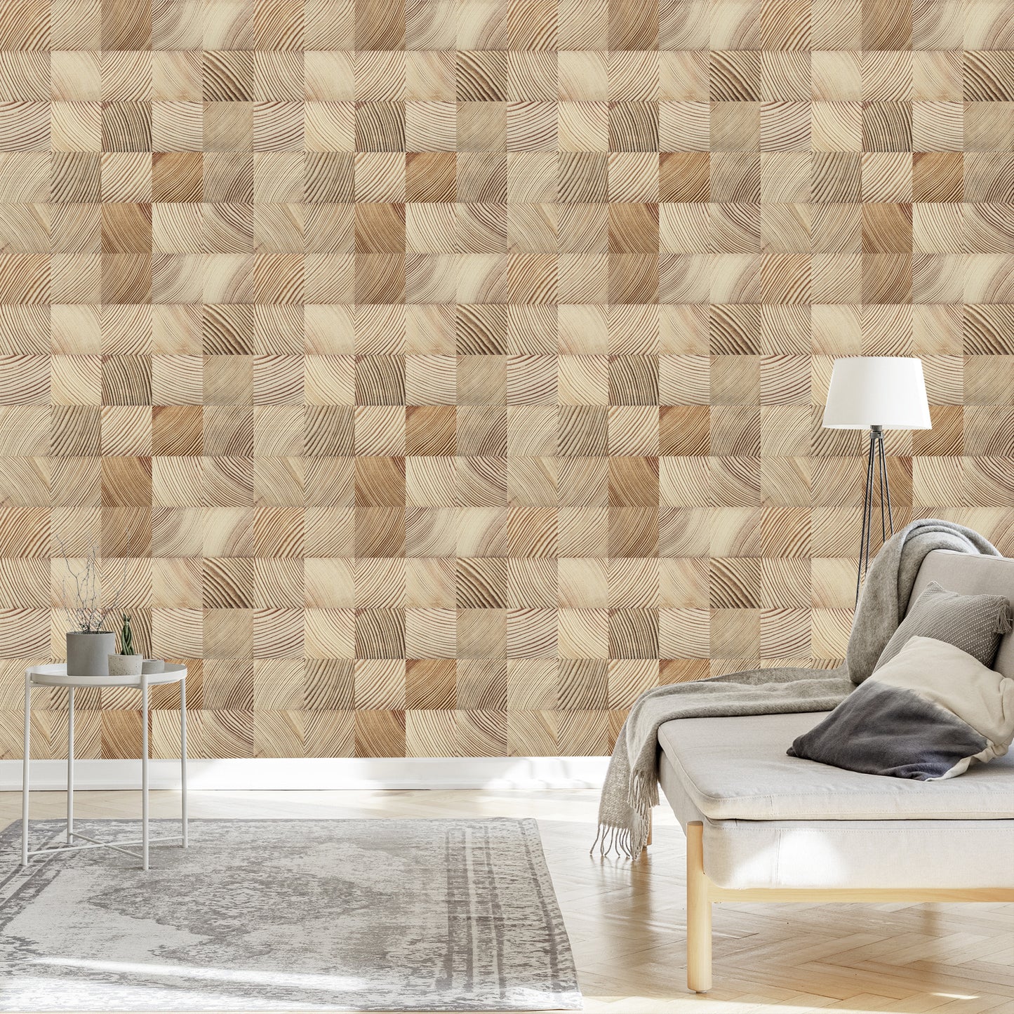 Wallpaper Wooden Mosaic