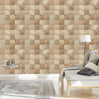Wallpaper Wooden Mosaic