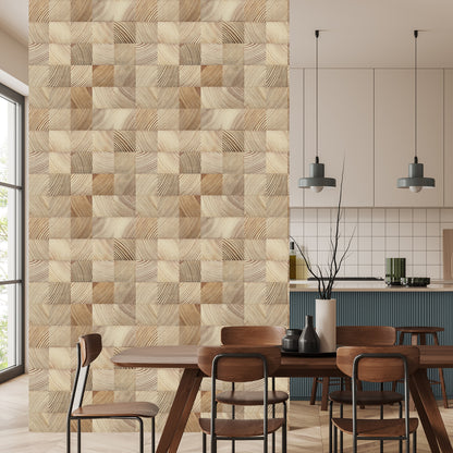 Wallpaper Wooden Mosaic