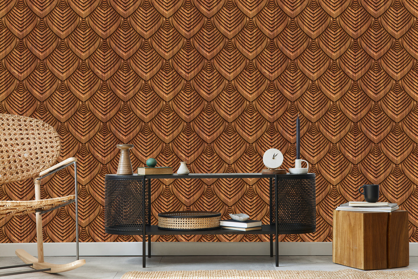 Wallpaper Wooden 3D Ornament