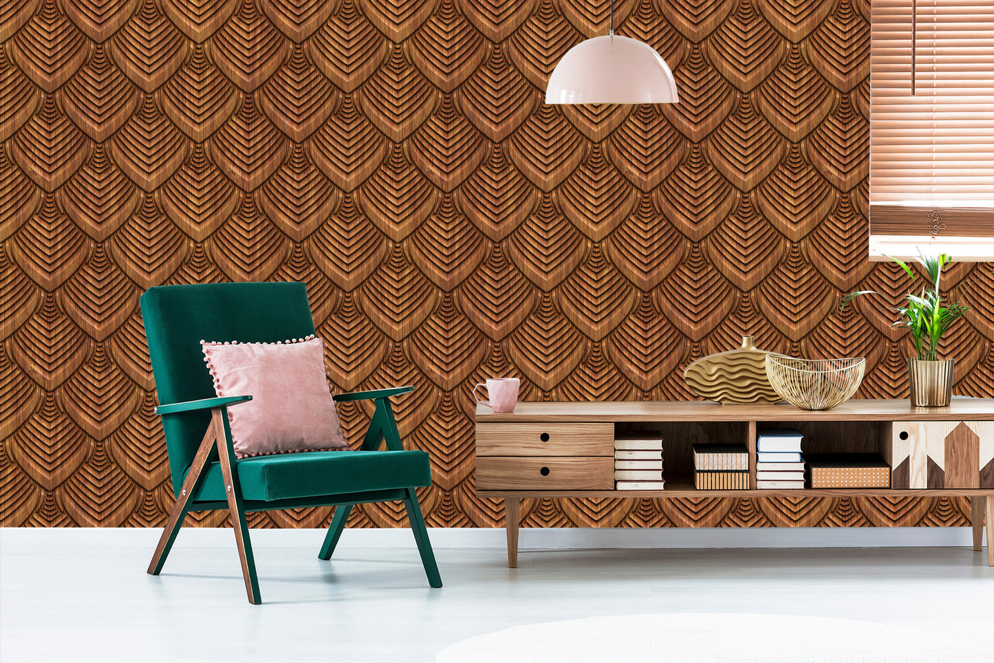 Wallpaper Wooden 3D Ornament