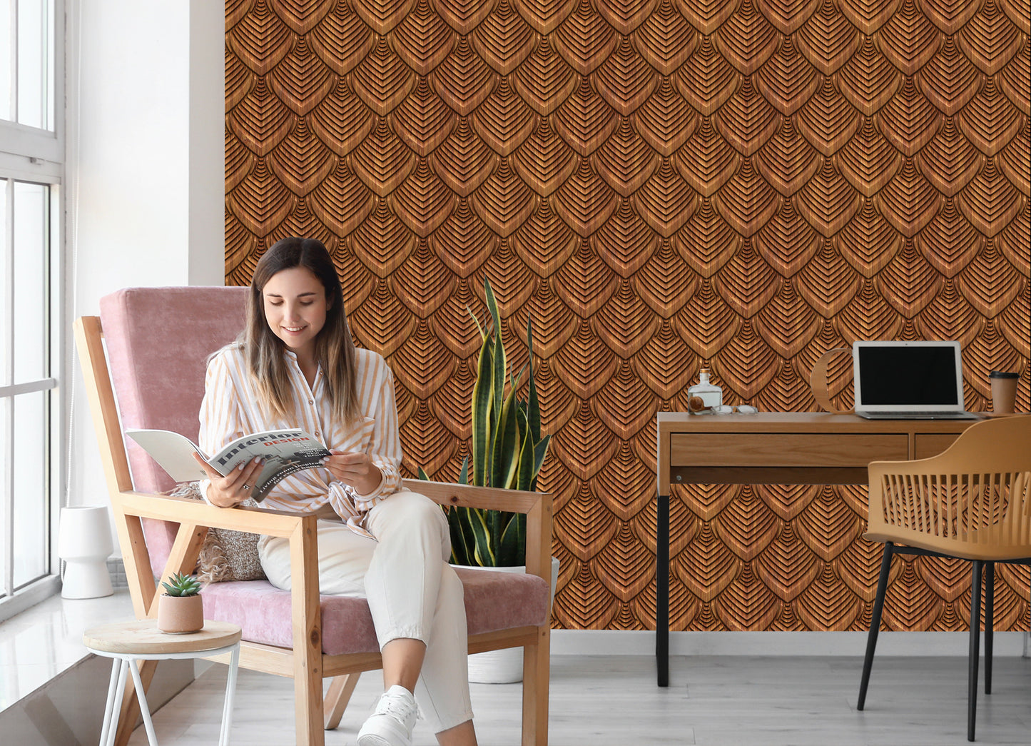 Wallpaper Wooden 3D Ornament
