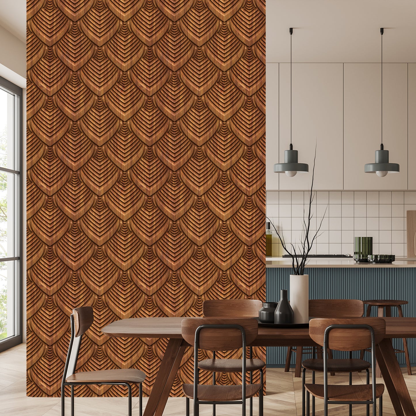 Wallpaper Wooden 3D Ornament