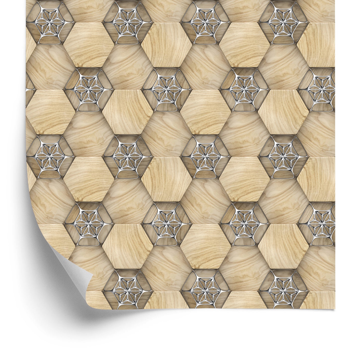 Wallpaper Wooden 3D Patterns