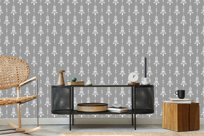 Wallpaper Artistic White Pattern In Retro Style
