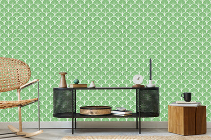 Wallpaper Retro - Geometric Decorative Leaves