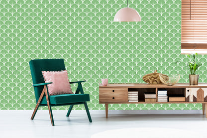 Wallpaper Retro - Geometric Decorative Leaves