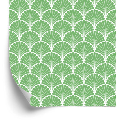 Wallpaper Retro - Geometric Decorative Leaves