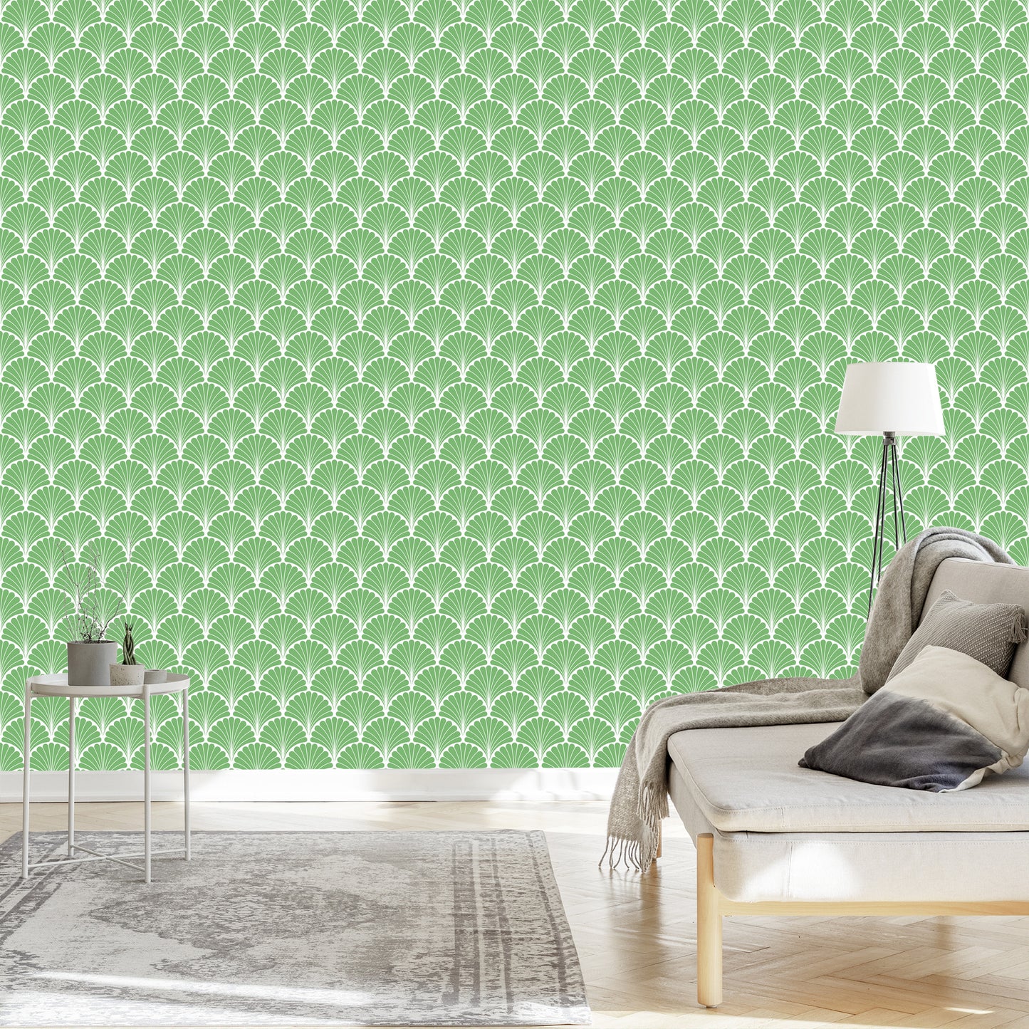 Wallpaper Retro - Geometric Decorative Leaves