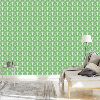 Wallpaper Retro - Geometric Decorative Leaves