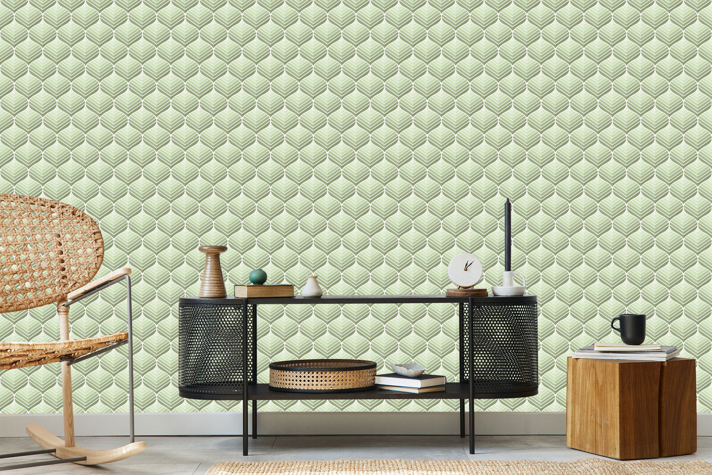 Wallpaper Green Retro Patterns
