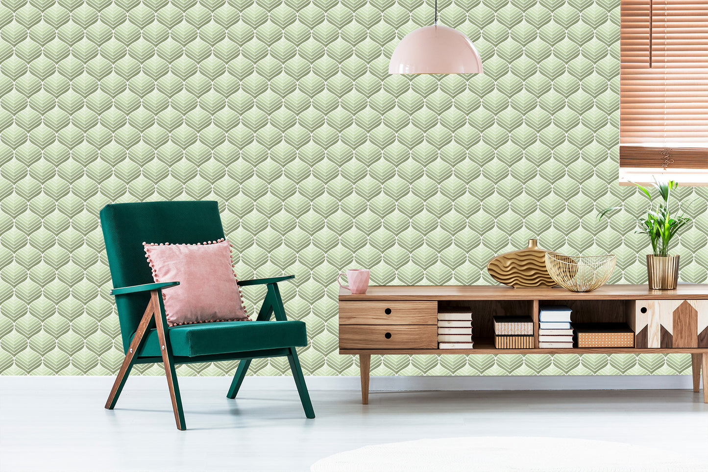 Wallpaper Green Retro Patterns